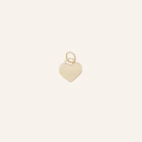 Flat Heart Charm in 14K Gold