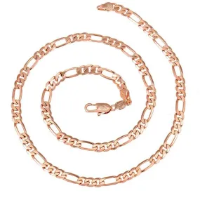 18k Rose Gold Filled Flat Figaro Chain Necklace-5mm