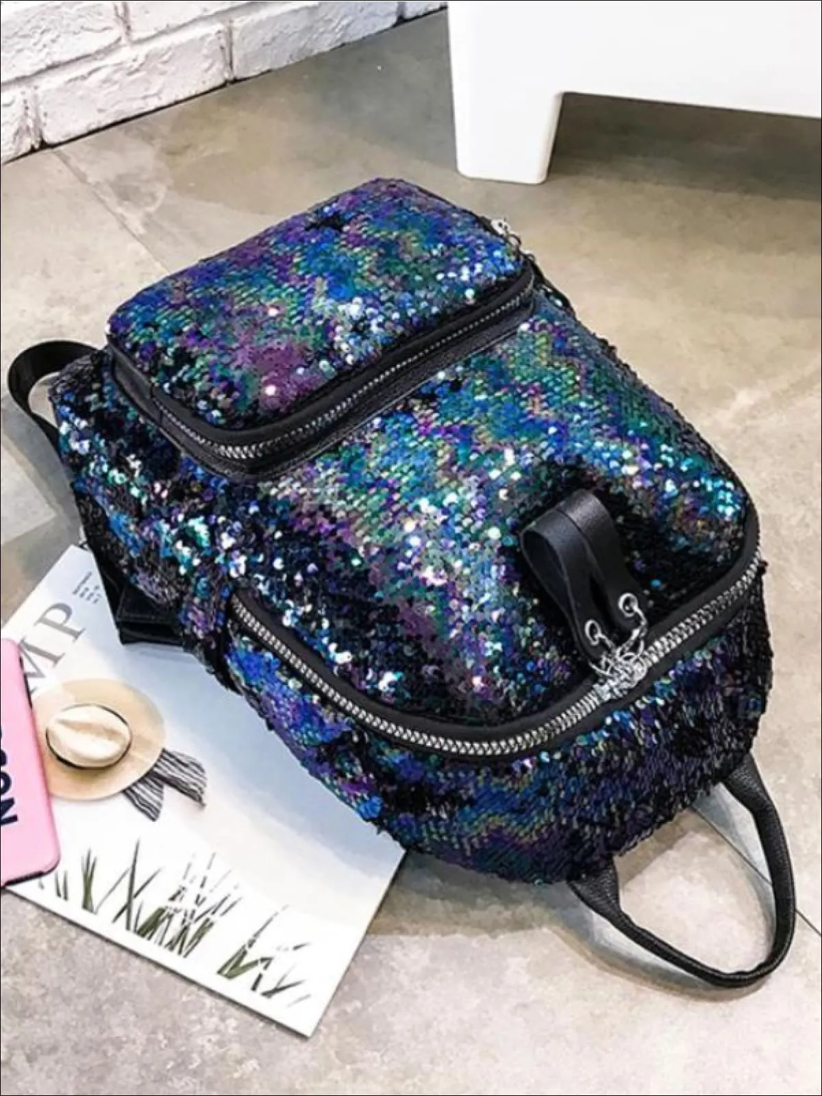 5 Sparkly Sequin Backpack with Multiple Colors