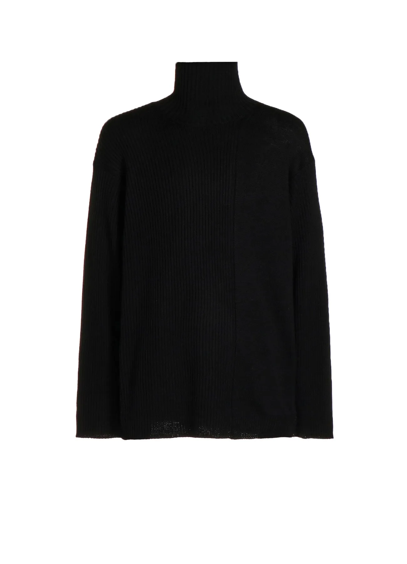 7G RIB JERSEY SWITCHING HIGH NECK KNIT