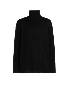 7G RIB JERSEY SWITCHING HIGH NECK KNIT