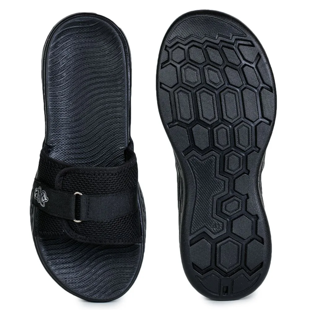 A-HA By Liberty Black Slides For Men IMPACT-10