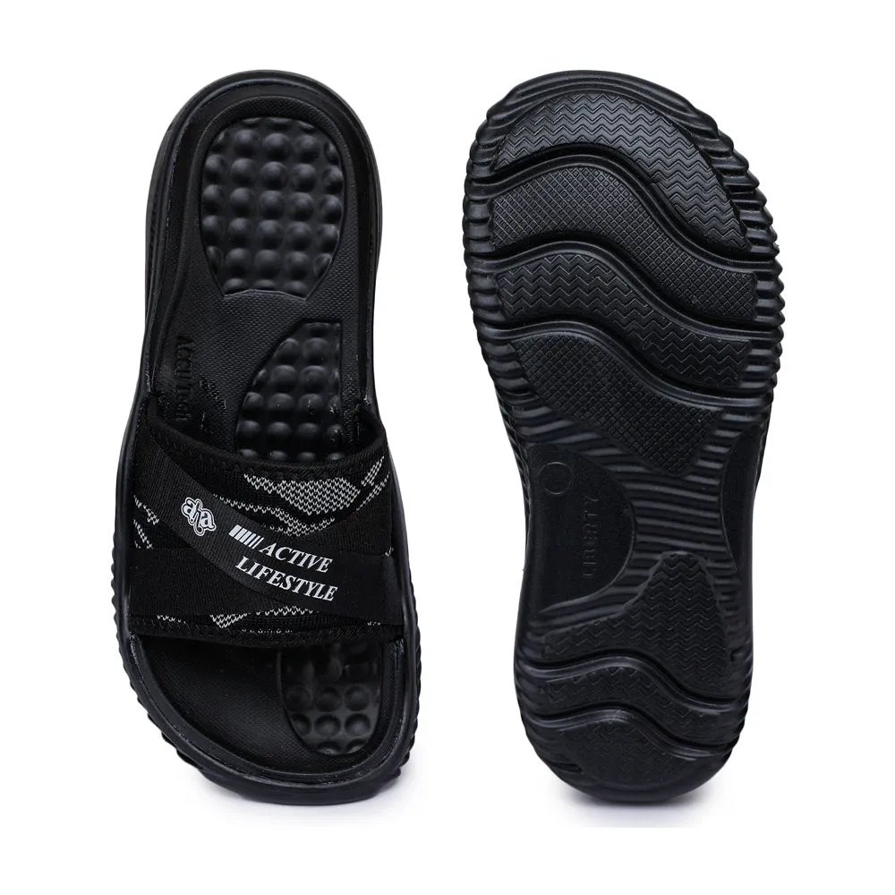 A-HA By Liberty Black Slides For Men STAMINA-11