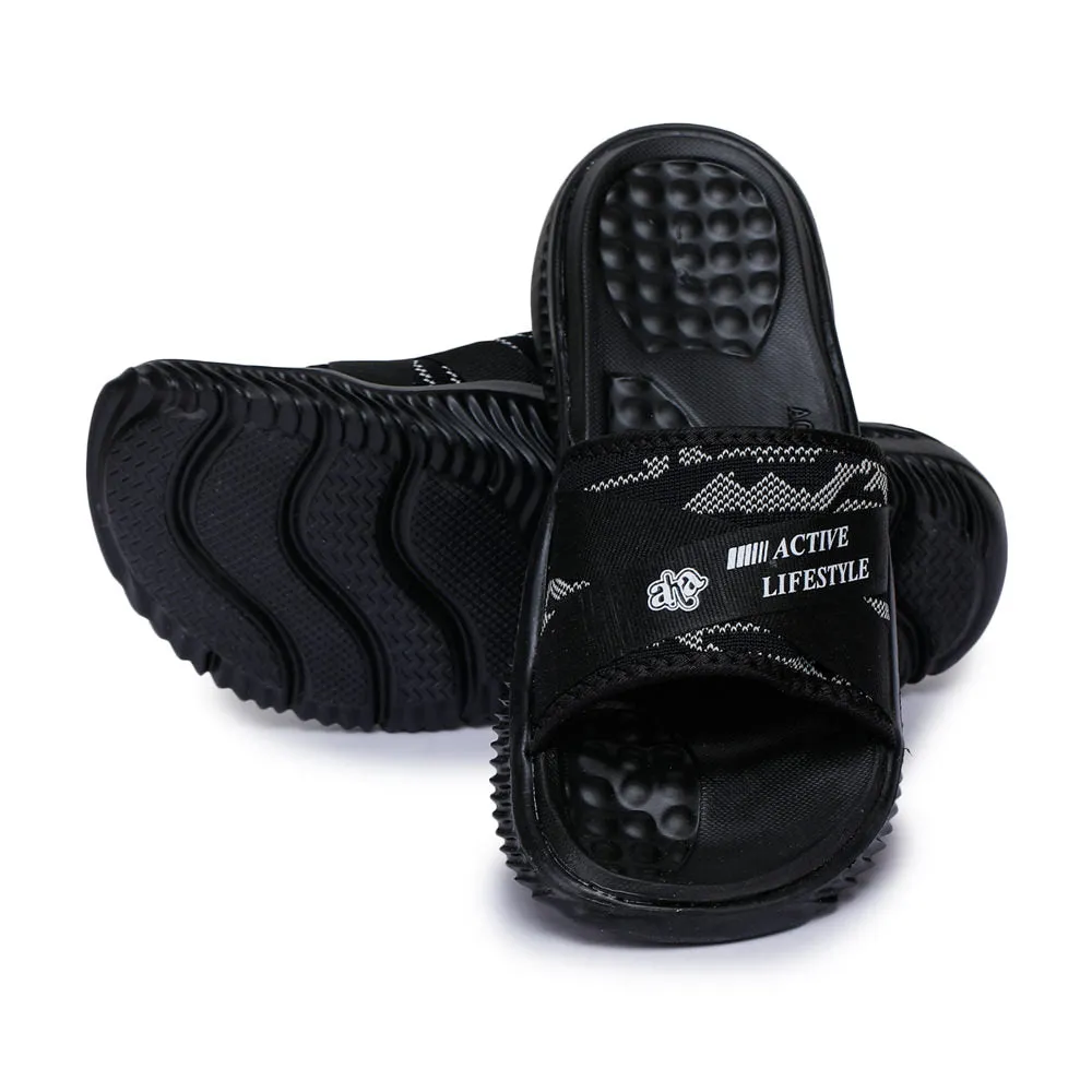 A-HA By Liberty Black Slides For Men STAMINA-11