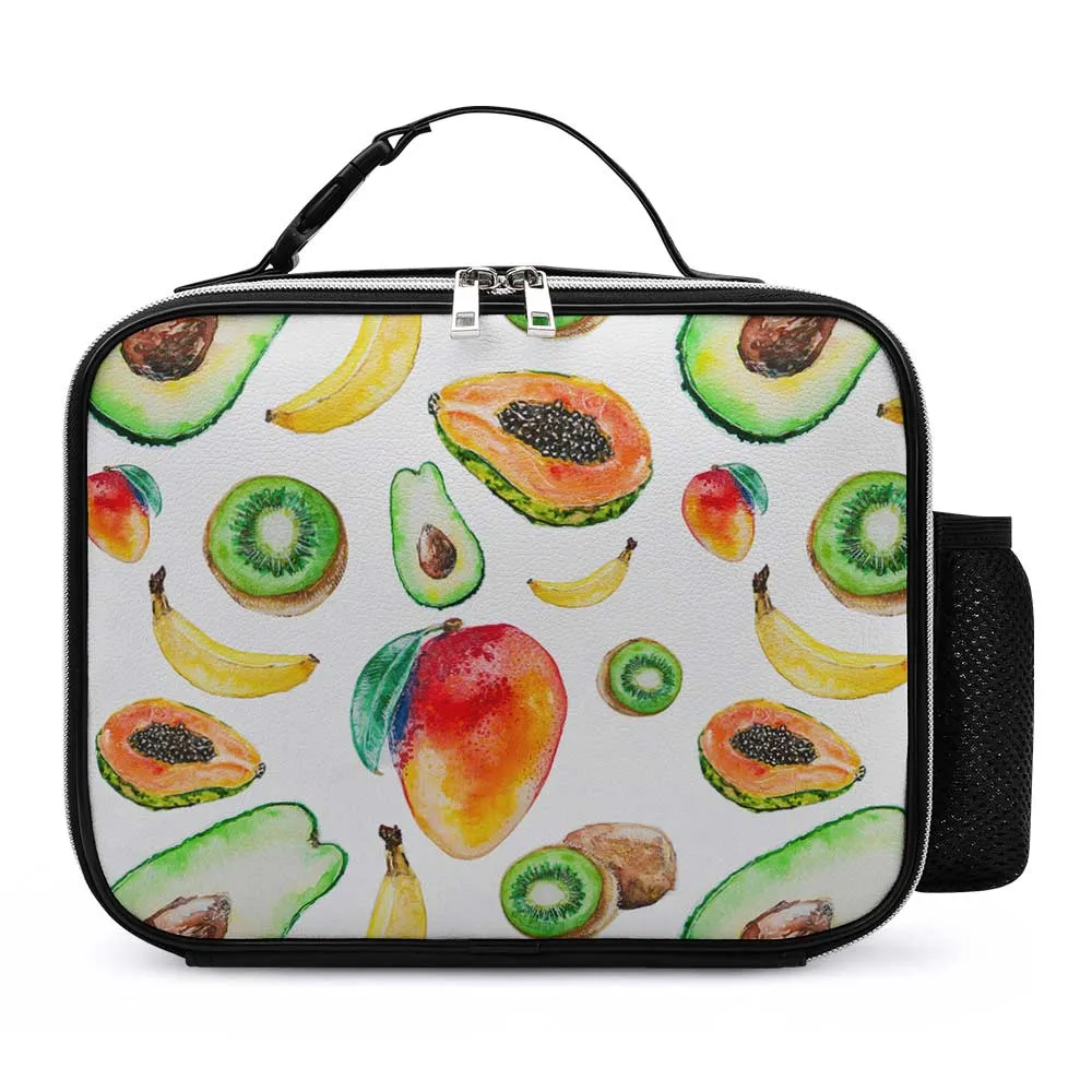 Abnehmbare Leder Lunchtasche Lunch Bag Kühltasche mit Tragegriff 21×27×9cm mit Foto / Text selbst gestalten und bedrucken