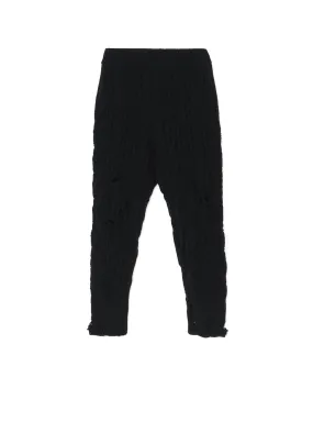 ACRYLIC WOOL RIPPED ARAN KNIT RIB PANTS