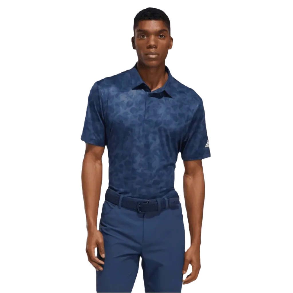 Adidas Navy Prisma-Print Polo Shirt