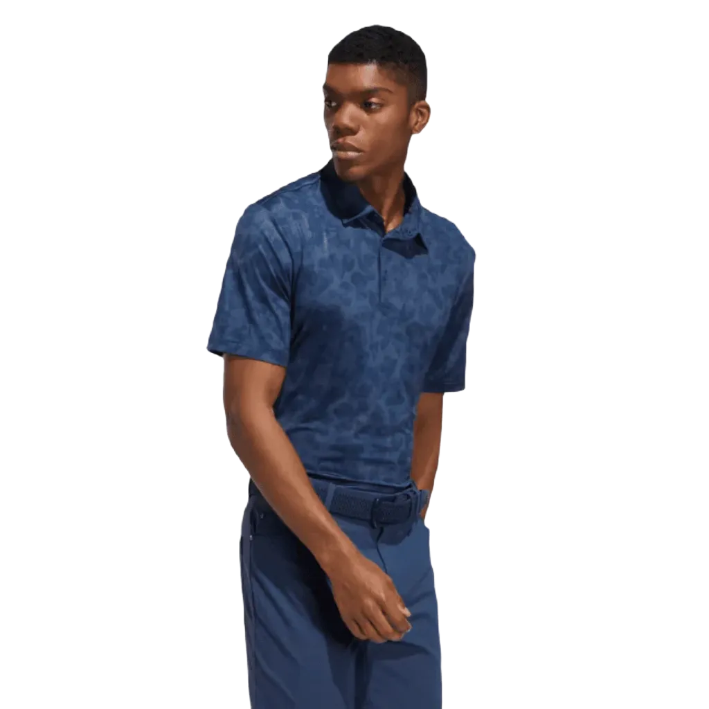 Adidas Navy Prisma-Print Polo Shirt