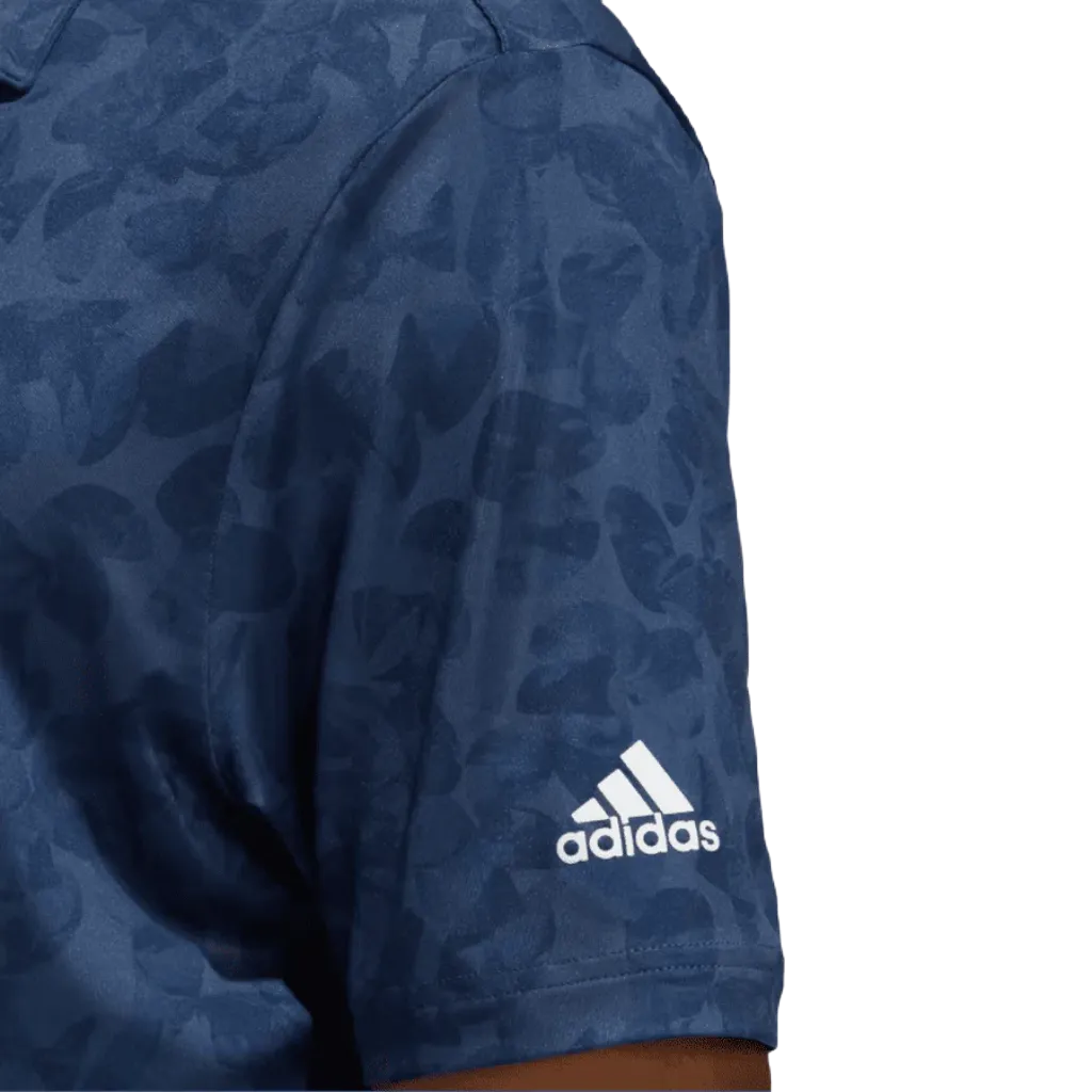 Adidas Navy Prisma-Print Polo Shirt