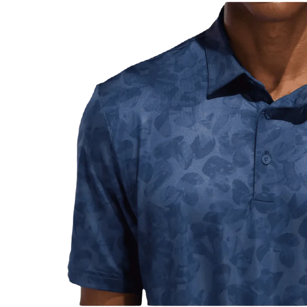 Adidas Navy Prisma-Print Polo Shirt