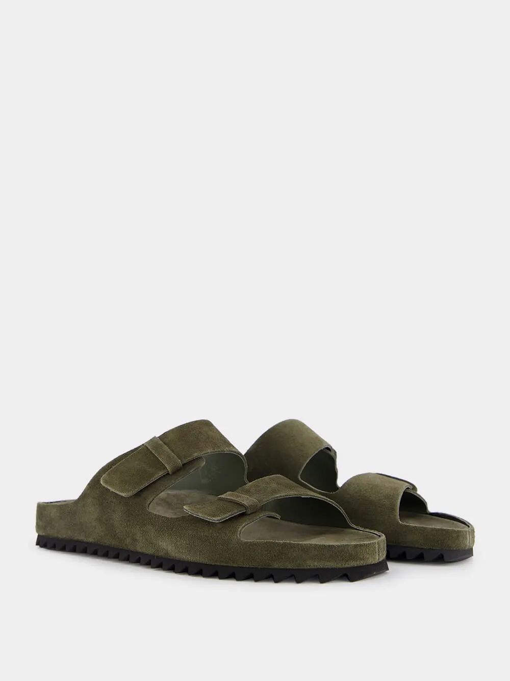 Agorà Green Suede Slides