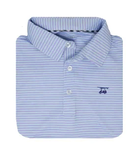 Heather Lavender Albatross Polo Shirt with Seaglass Stripe