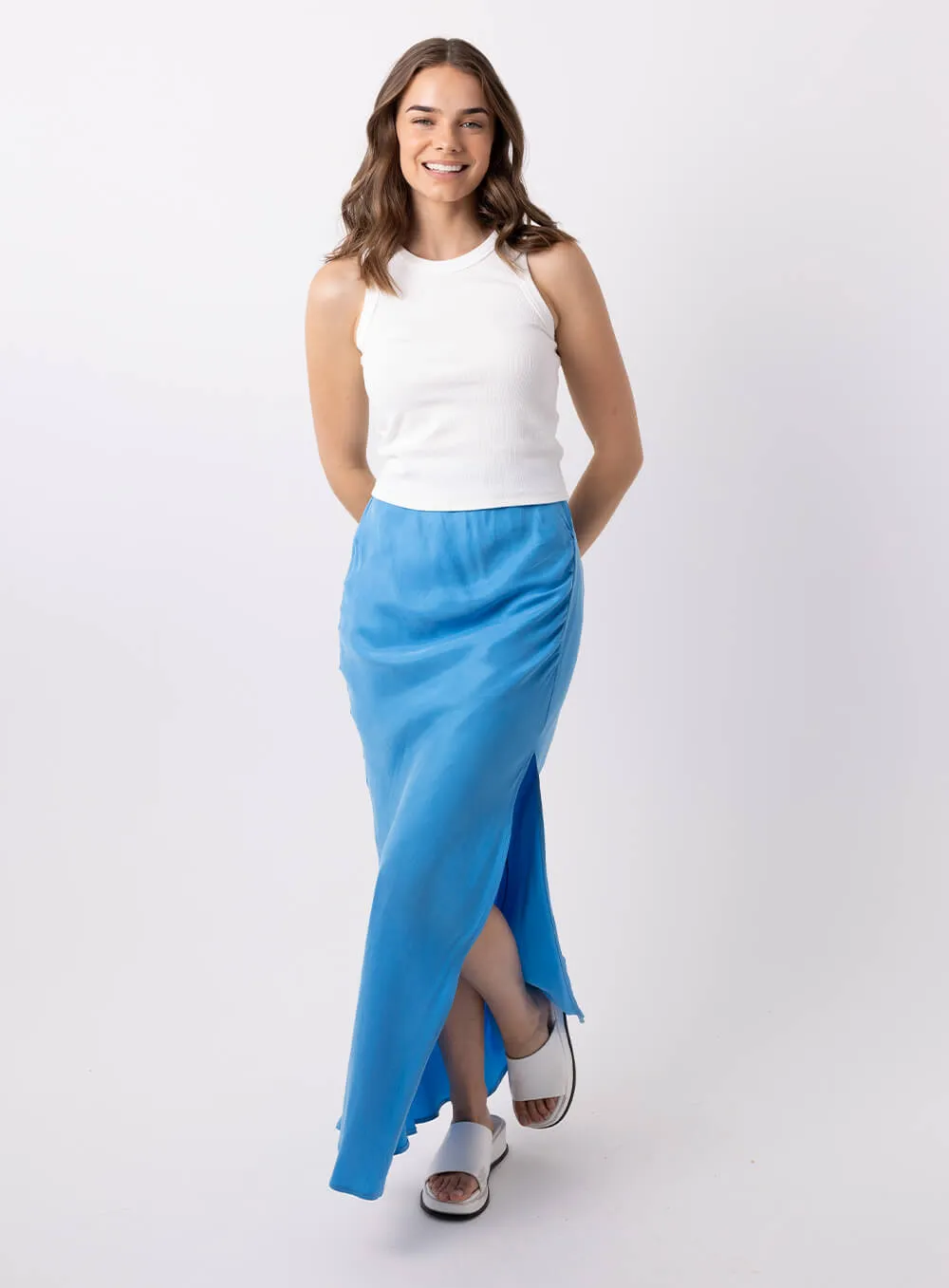 Allira Blue Cupro Skirt