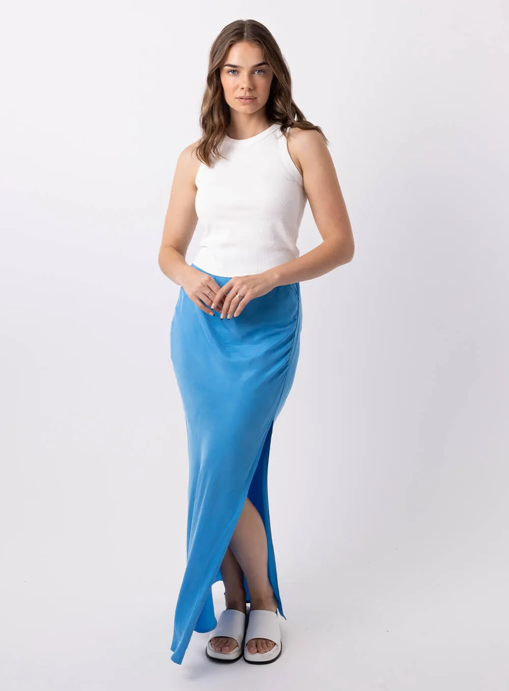 Allira Blue Cupro Skirt