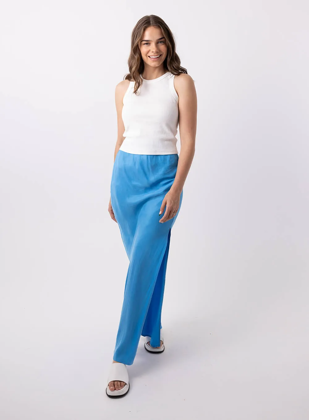 Allira Blue Cupro Skirt