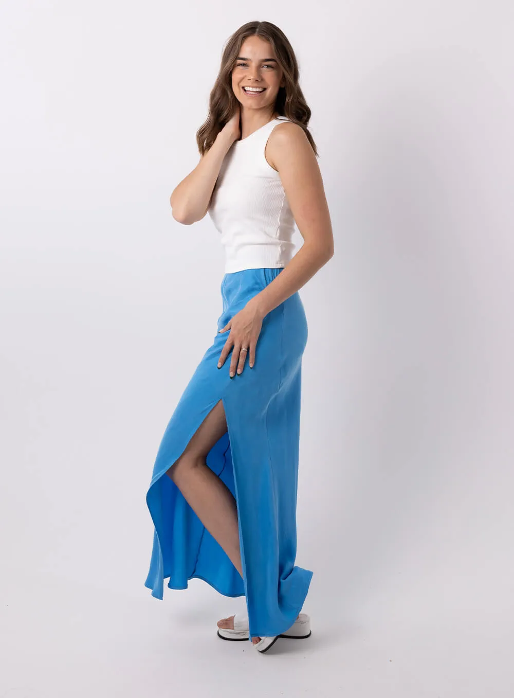 Allira Blue Cupro Skirt