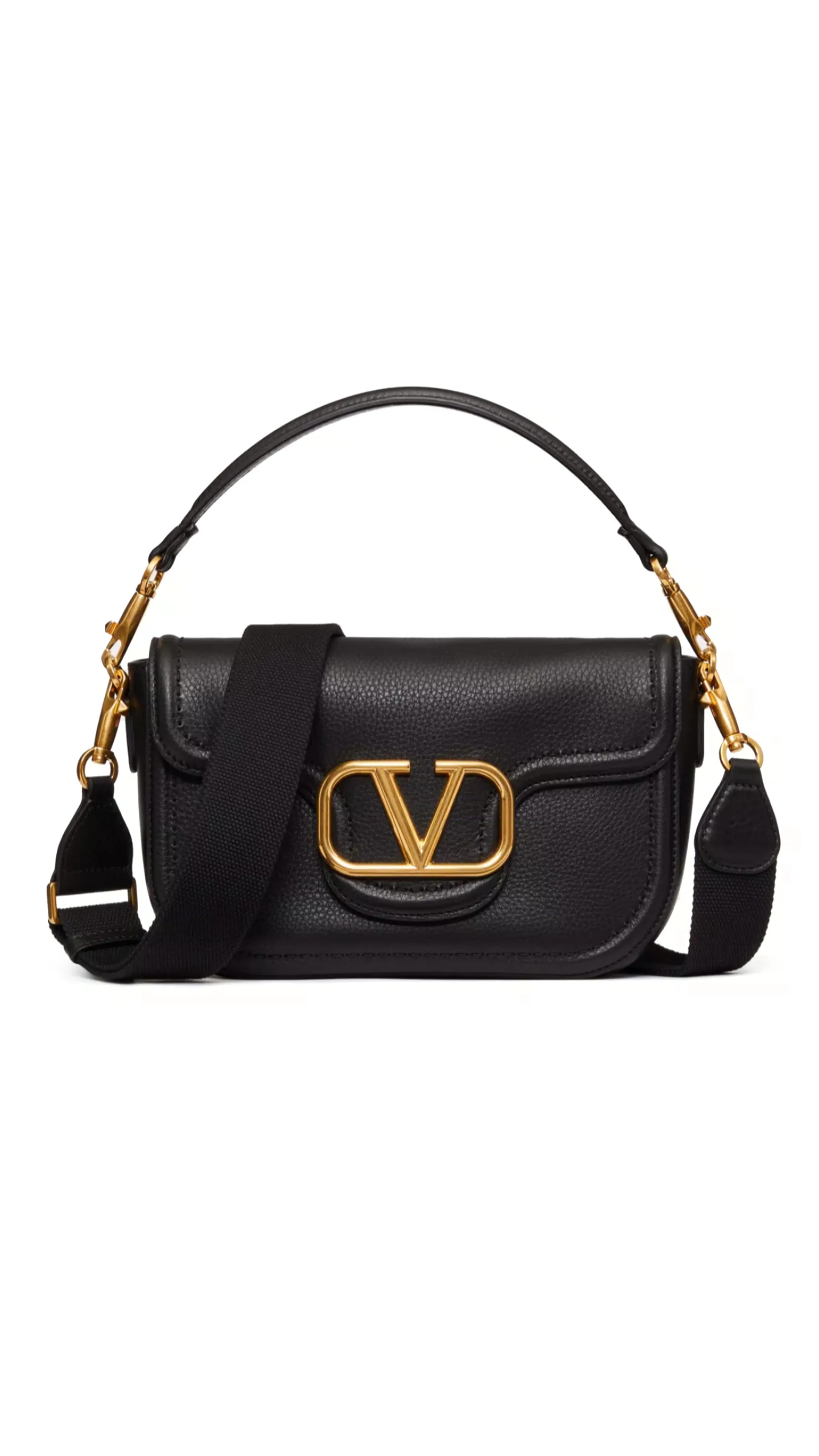 Alltime Black Grainy Calfskin Shoulder Bag