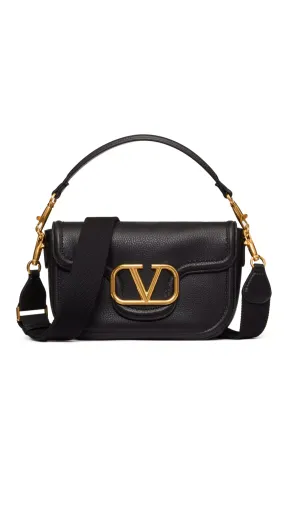 Alltime Black Grainy Calfskin Shoulder Bag