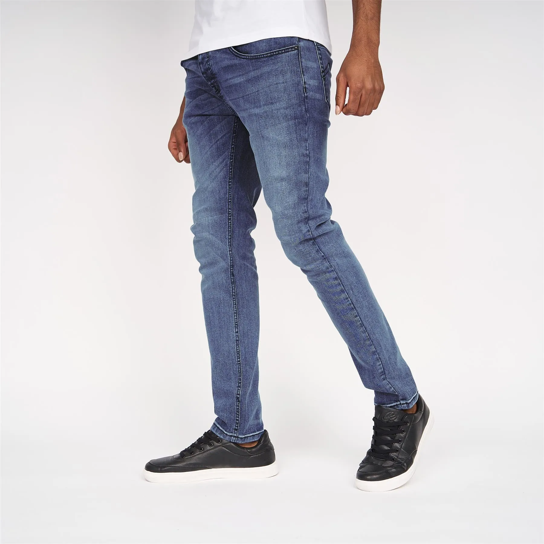 Ape Embossed Jeans  Mid Wash