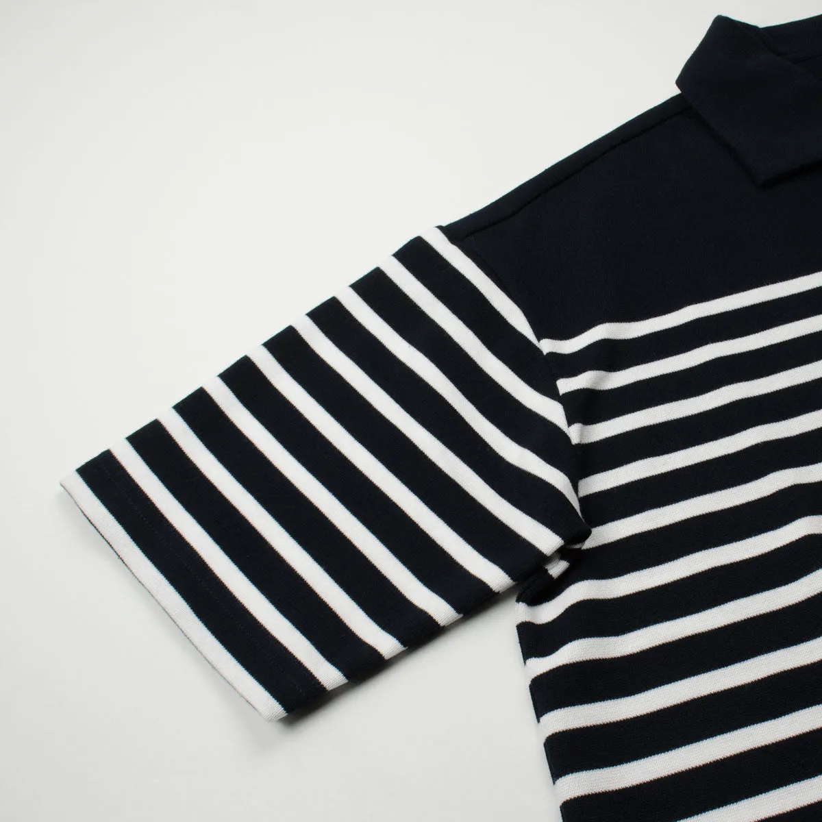 Arpenteur Polo Rachel Cotton Mesh Navy White Stripes