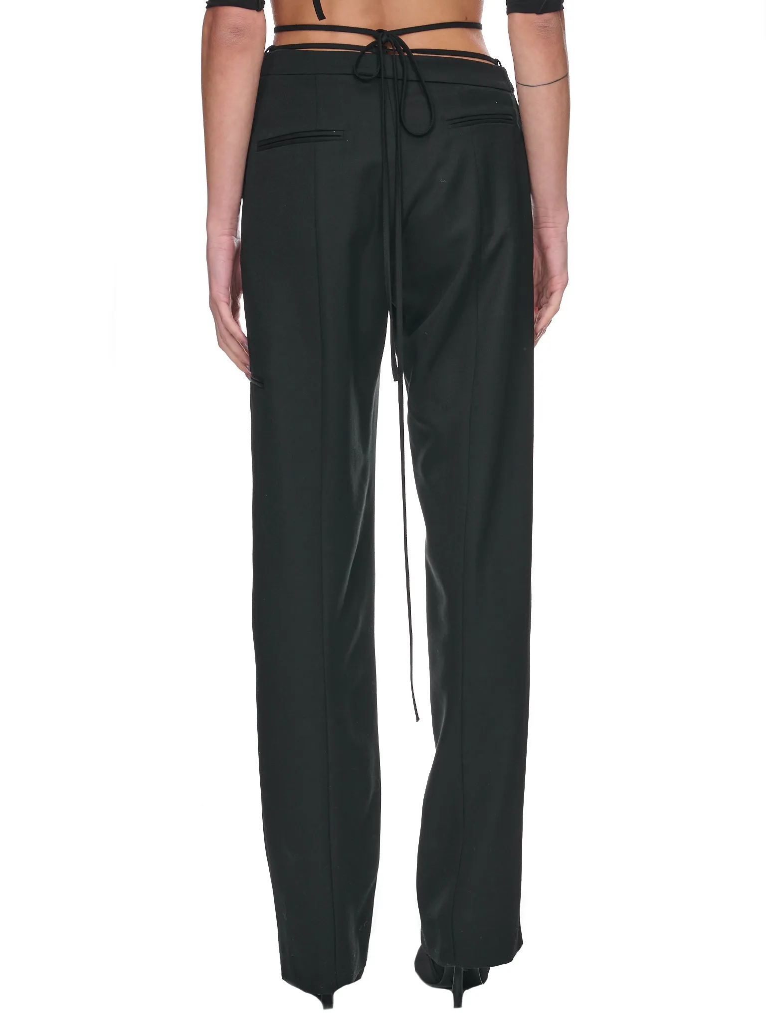 Asymmetric Tailored Trousers (P003-BLACK)