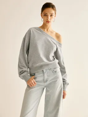 Asymmetrical Cold Shoulder Sweatshirt