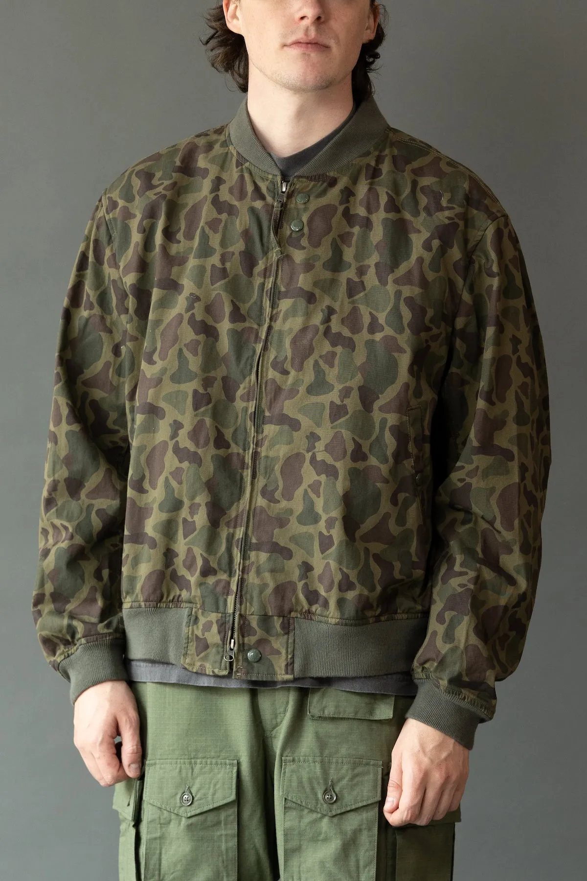 Aviator Jacket - Olive Camo 6.5oz Flat Twill