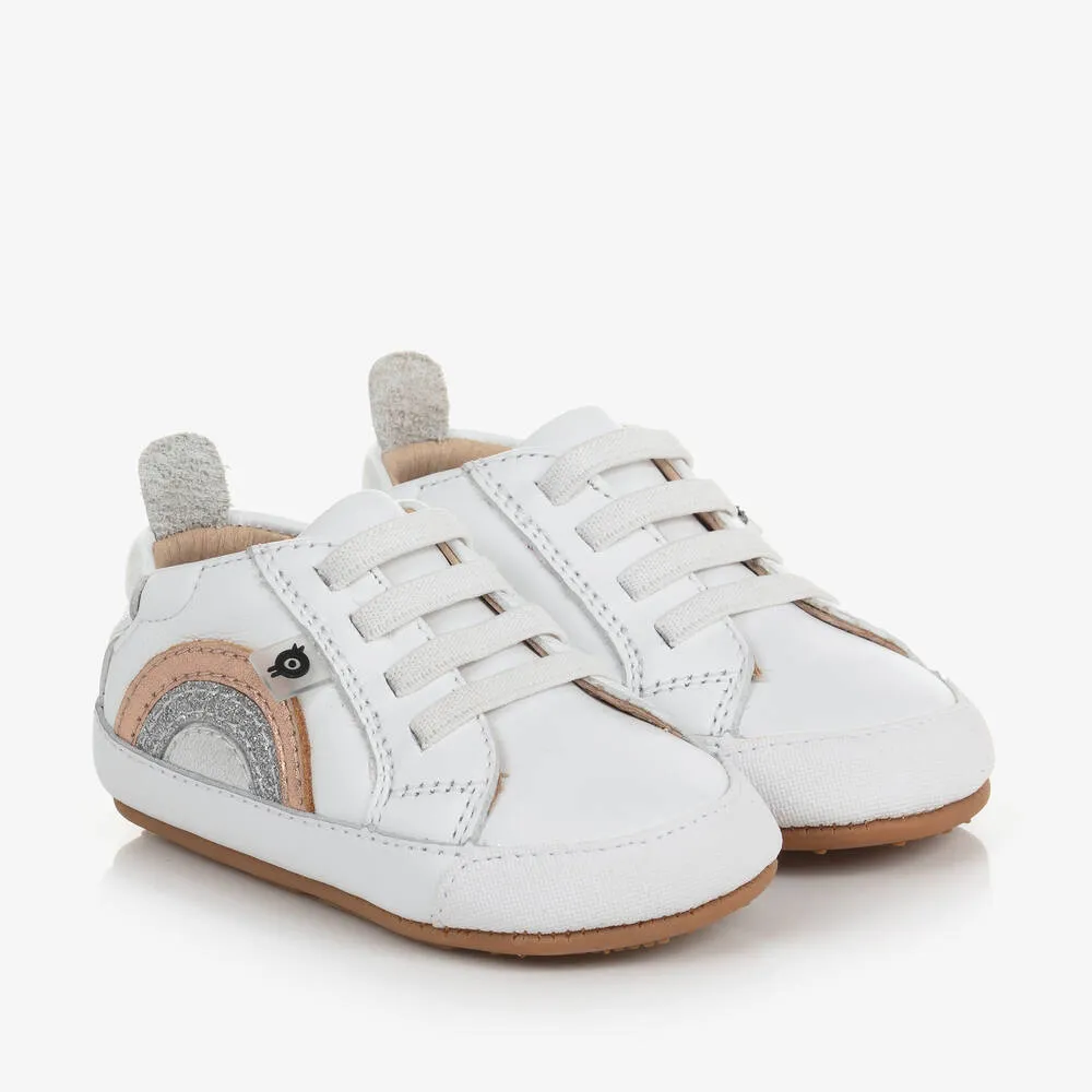 Baby Girls White Leather Trainers