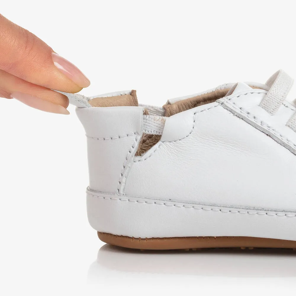 Baby Girls White Leather Trainers