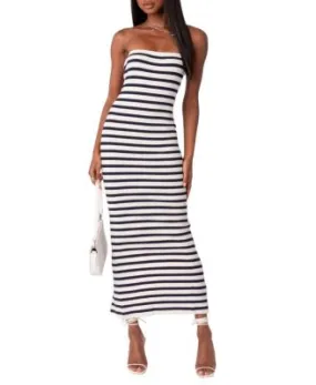 Back Slit Maxi Dress with Knitted Design - Top Results: Sleeveless Knit Maxi Dresses | with Eye-catchy prints - Shop Now