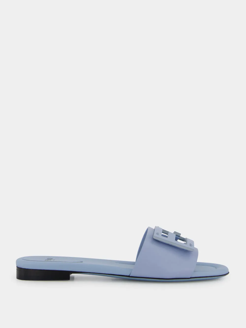 Baguette Blue Leather Slides