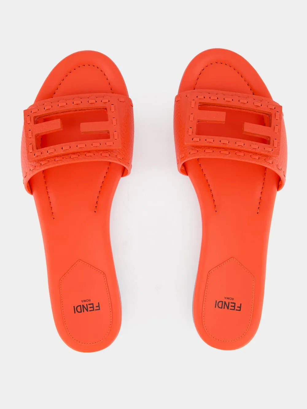 Baguette Red Leather Slides