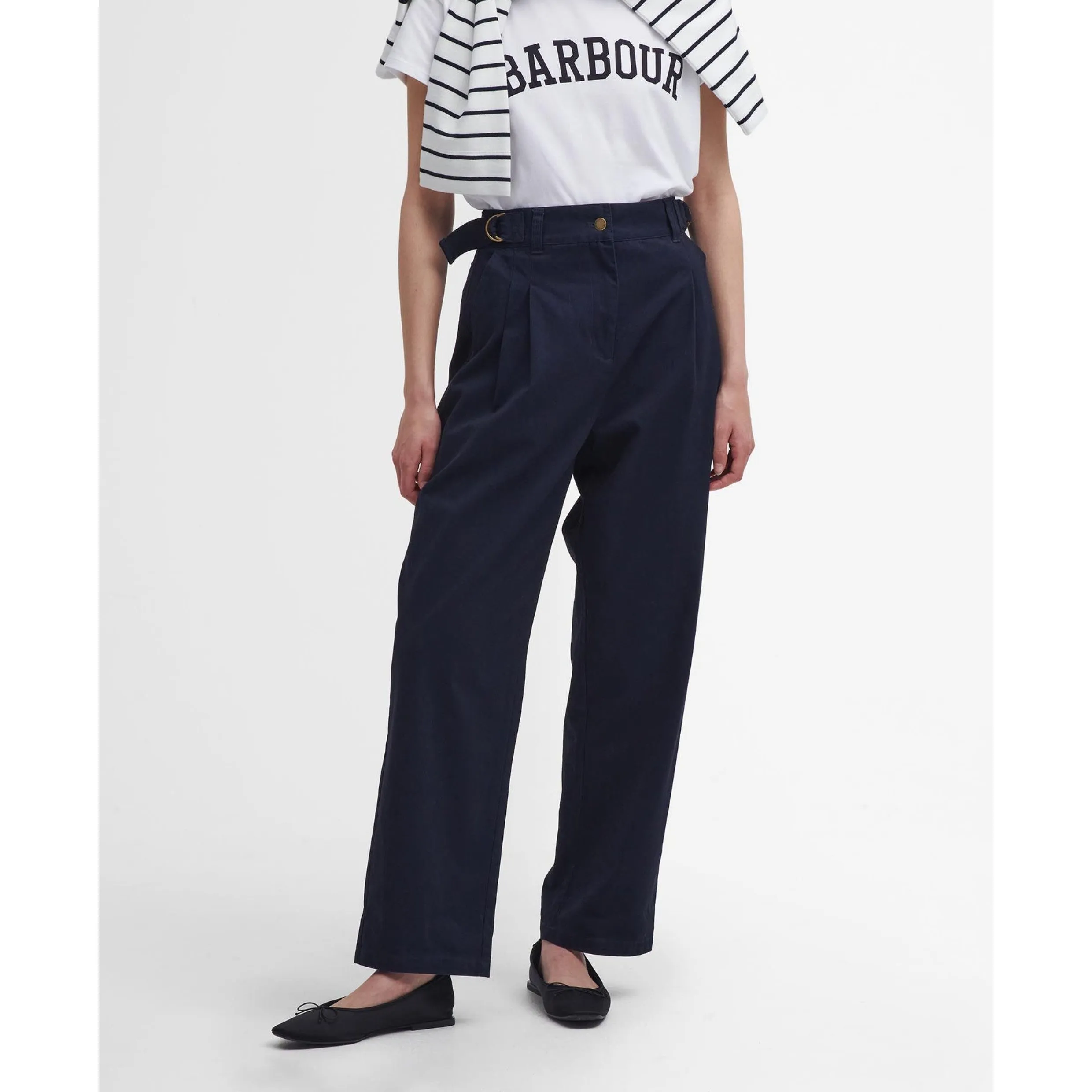 Barbour Amber Tapered Trousers in Navy LTR0373NY73