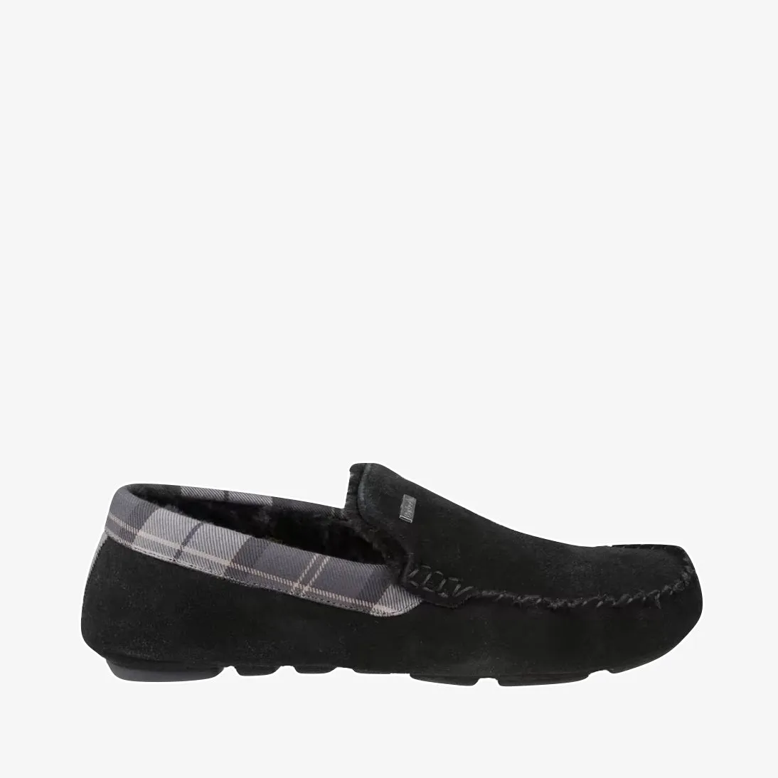 Barbour Monty Suede Fur Slippers MSL0001 Black