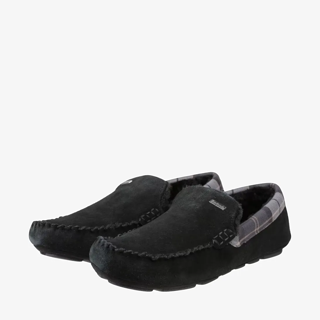 Barbour Monty Suede Fur Slippers MSL0001 Black