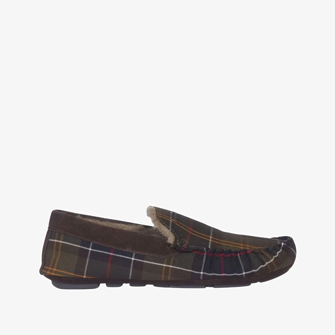 Barbour Monty Suede Fur Slippers MSL0001 Classic Tartan