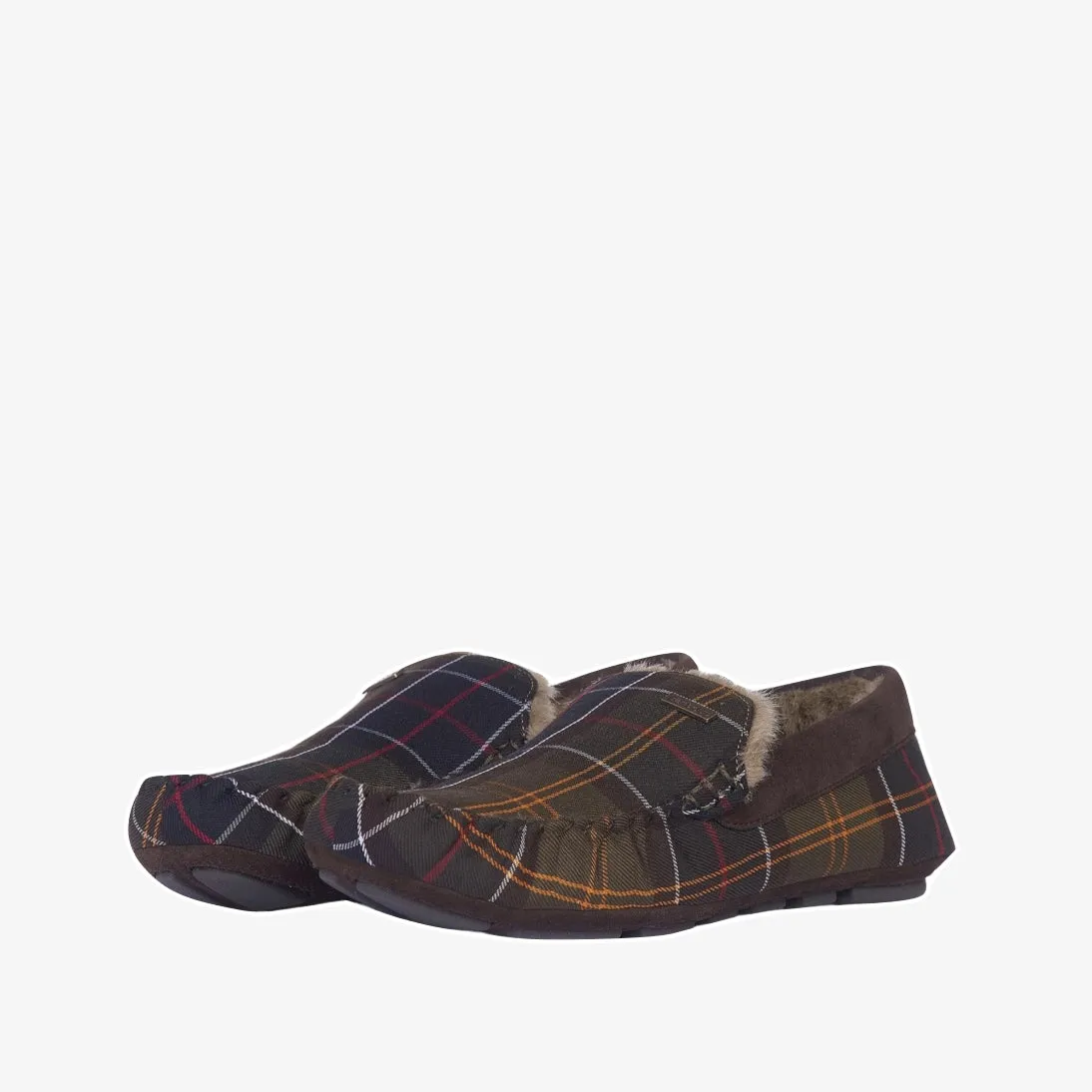 Barbour Monty Suede Fur Slippers MSL0001 Classic Tartan