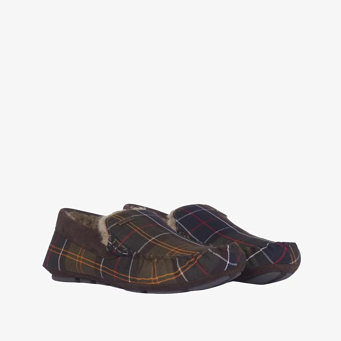 Barbour Monty Suede Fur Slippers MSL0001 Classic Tartan