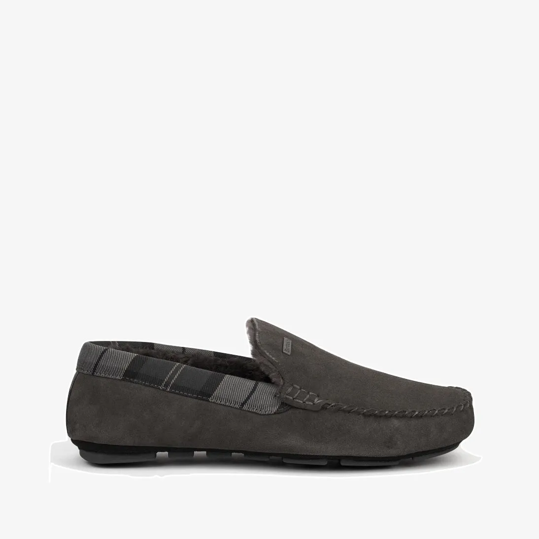 Barbour Monty Suede Fur Slippers MSL0001 Dark Grey