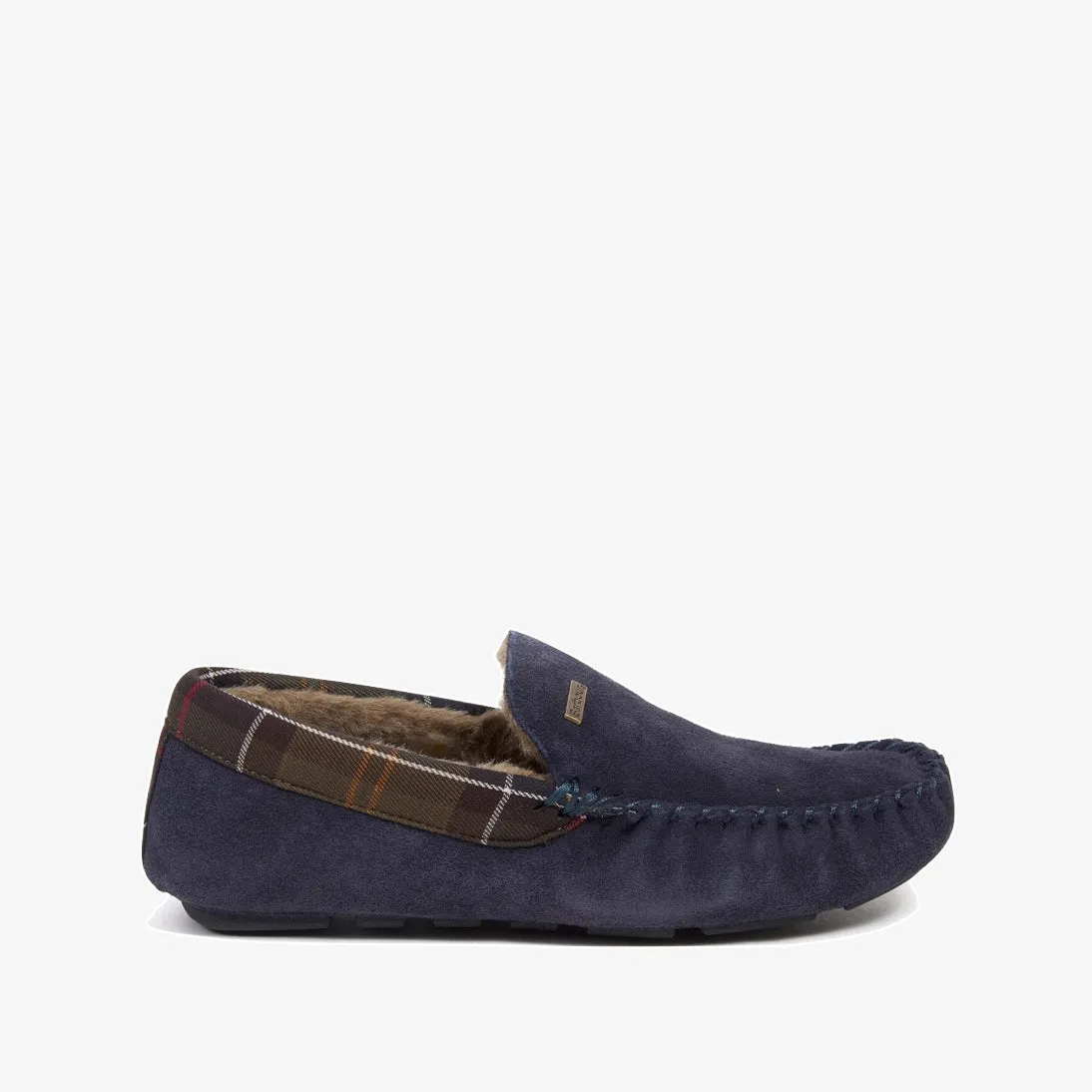 Barbour Monty Suede Fur Slippers MSL0001 Navy