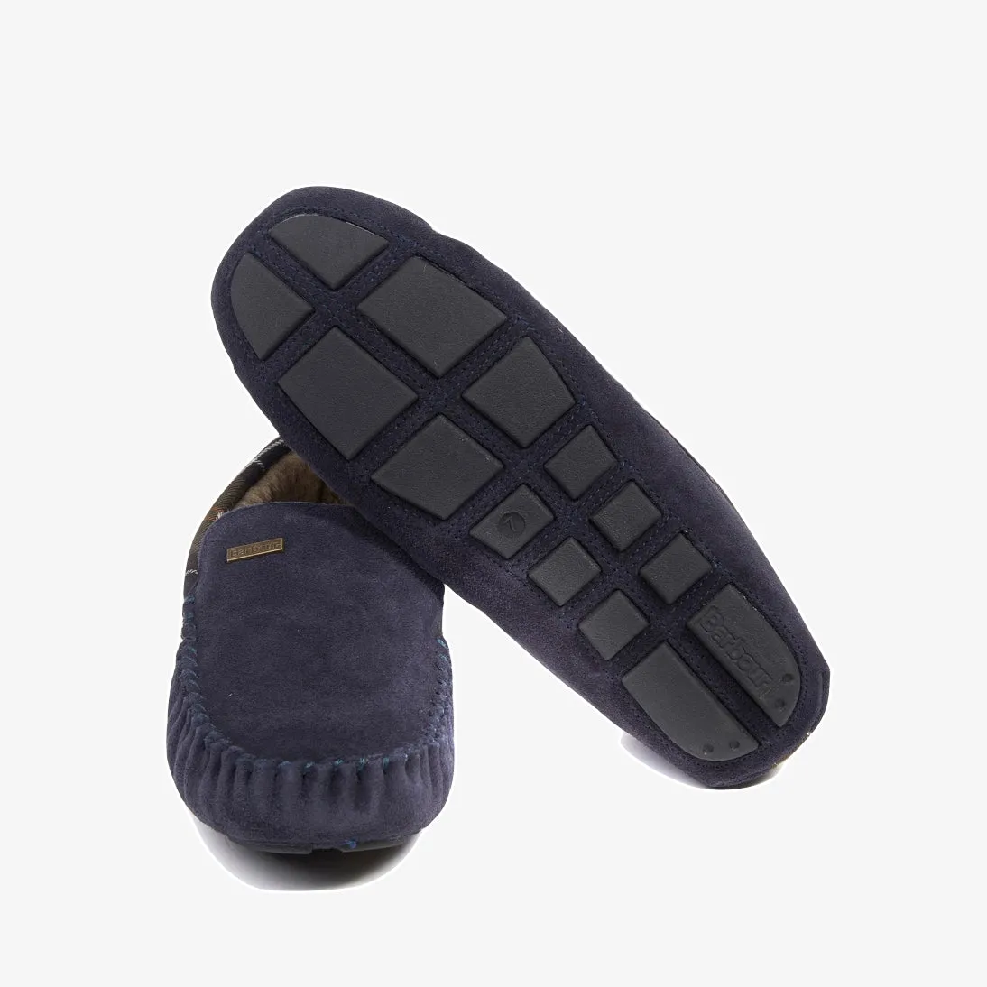 Barbour Monty Suede Fur Slippers MSL0001 Navy