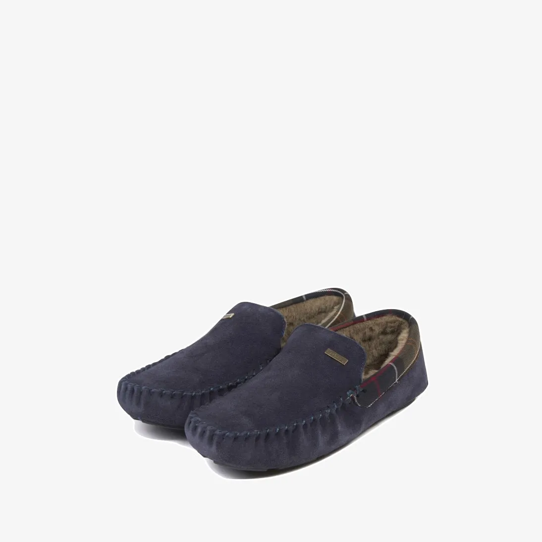 Barbour Monty Suede Fur Slippers MSL0001 Navy