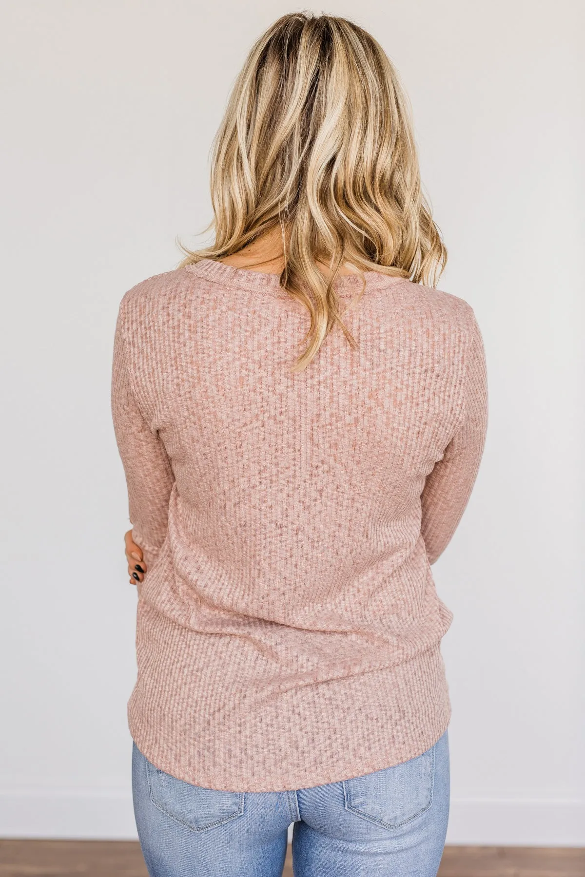 Pink Long Sleeve Knit Top