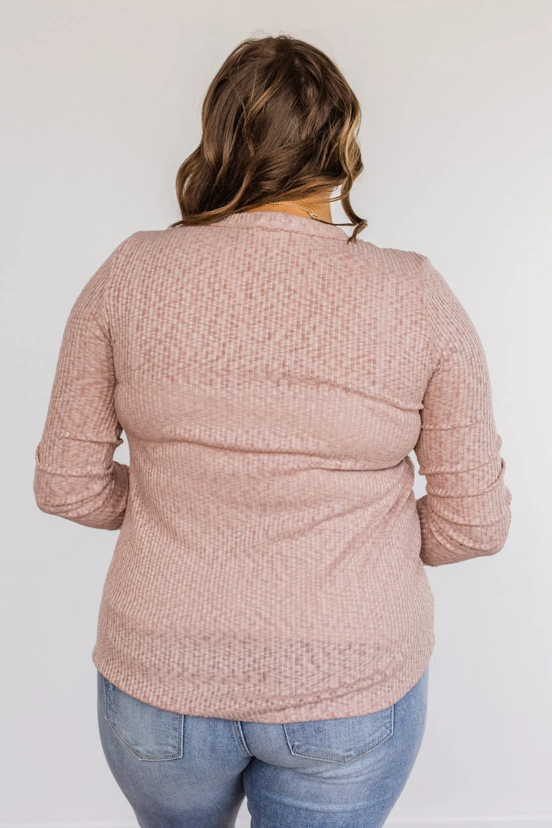 Pink Long Sleeve Knit Top