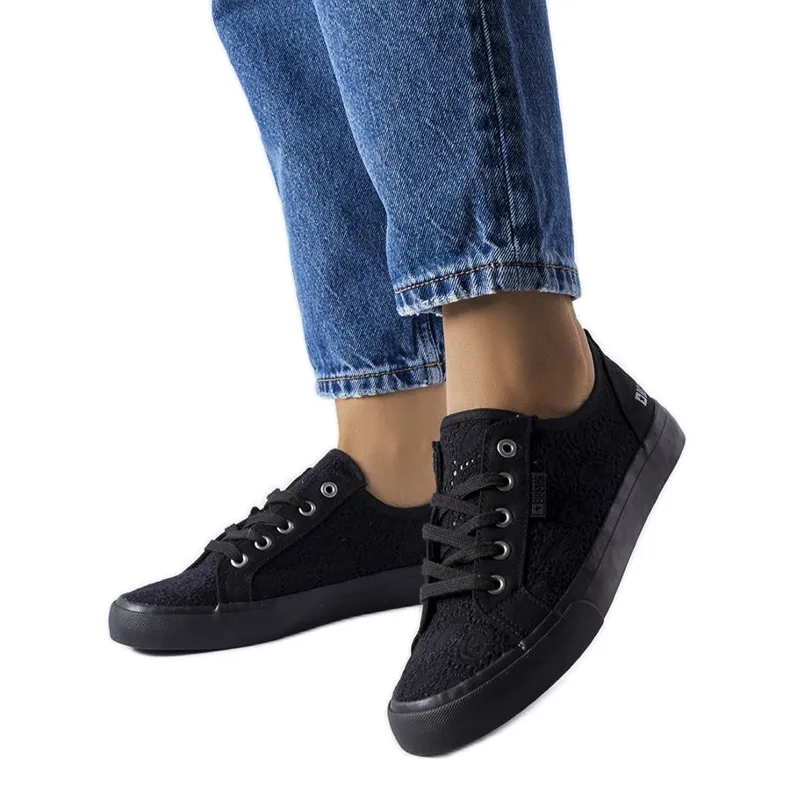 Big Star black lace sneakers JJ247064