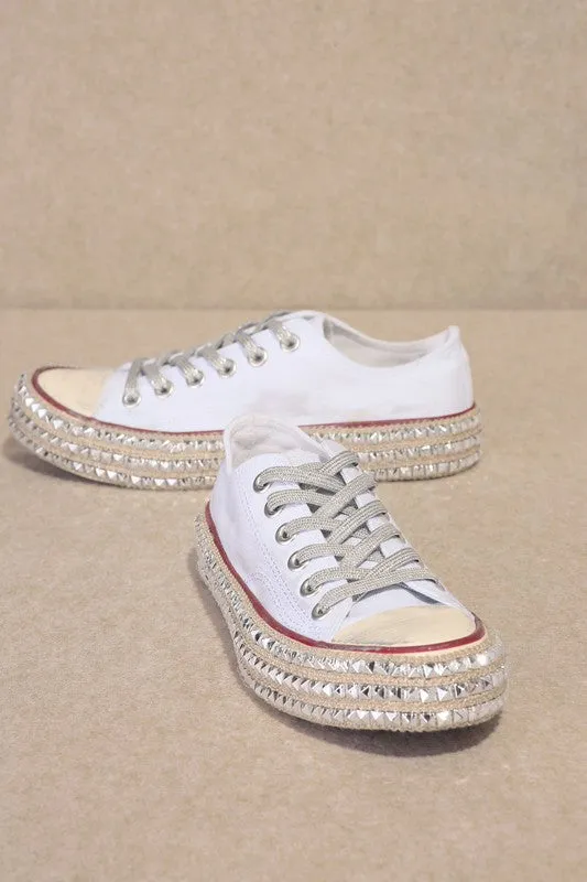 Billie Studded Sneakers (White)