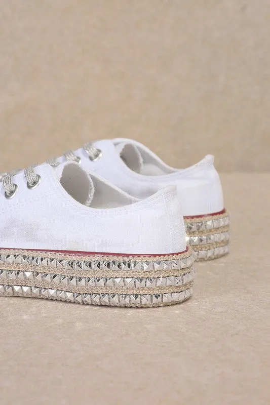 Billie Studded Sneakers (White)