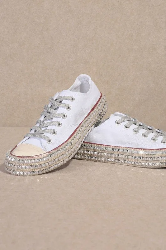 Billie Studded Sneakers (White)