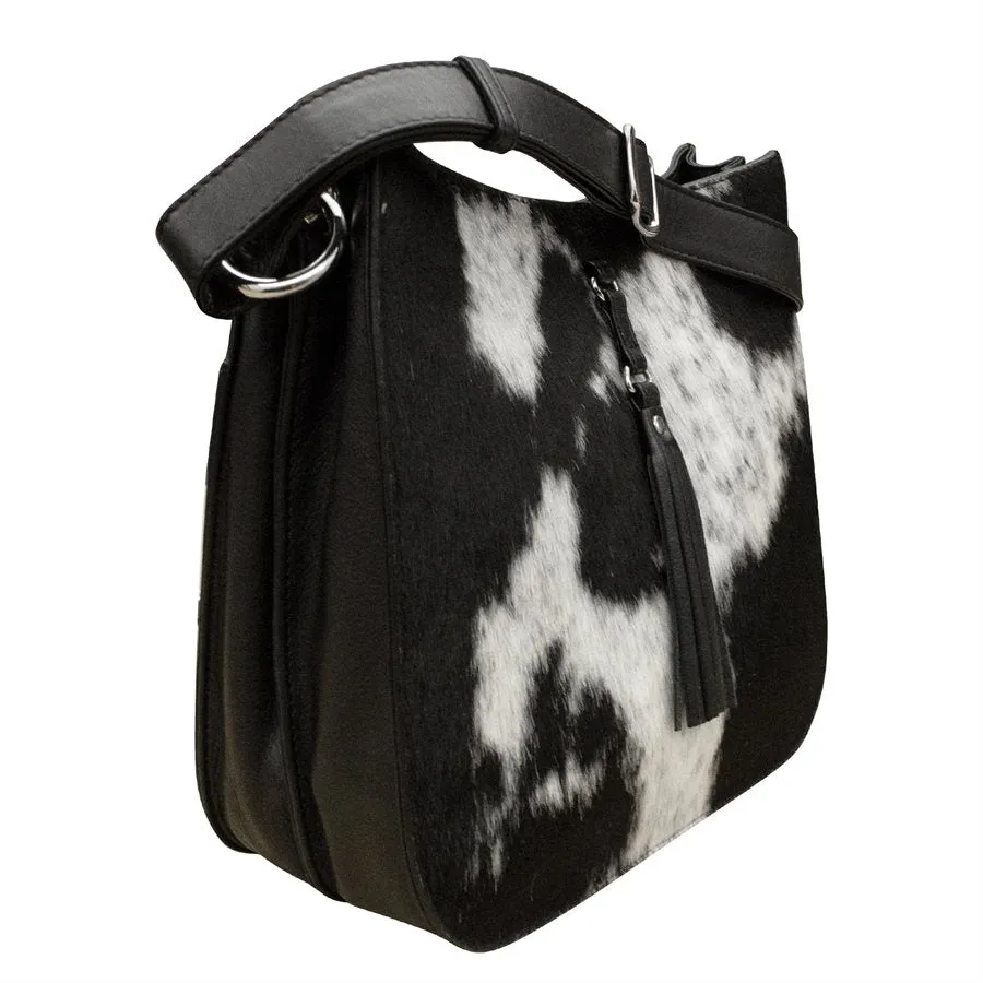 Black Haircalf Feed Tassel Bag