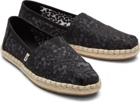 Black Lace Botanical espadrilles